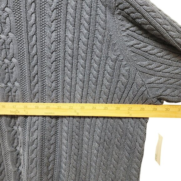 Plus Womens Size 3XL Cable Knit Sweater Blue Cozy Pullover Long Sleeves - Picture 6 of 6